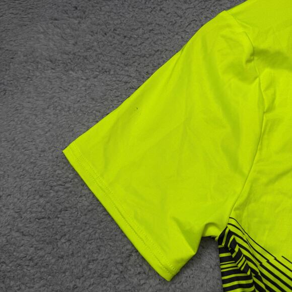 Zooz Running Shirt Men's Medium Neon Yellow Racing Short Sleeve - Picture 11 of 12